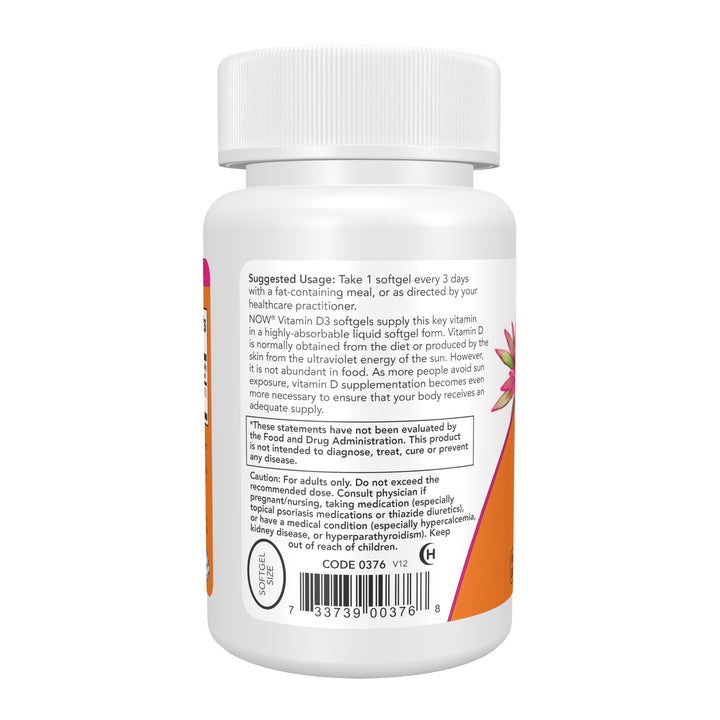 NOW Vitamin D-3, 10,000 IU, 120 Count