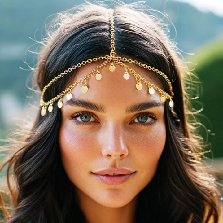Aukmla Sequin Head Chain Gold