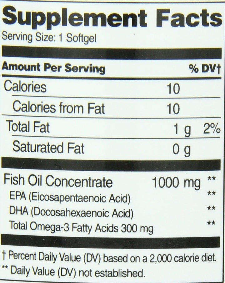 21st Century Fish Oil, 1000 mg, 180 Count