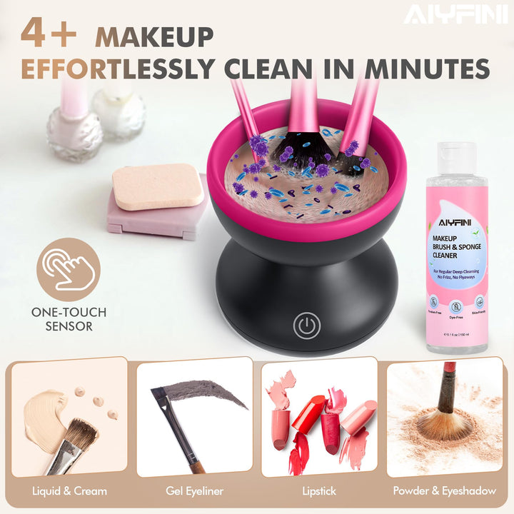 Alyfini Electric Makeup Brush Cleaner, Black