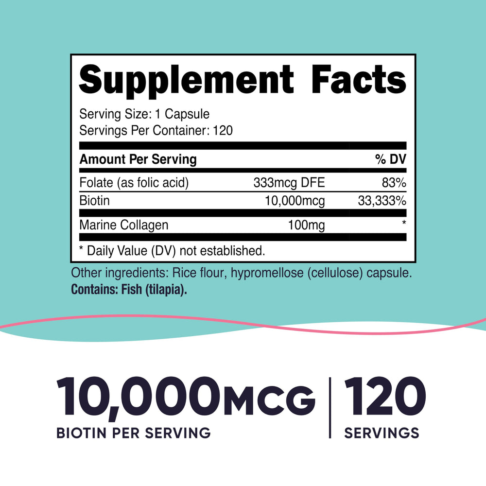Nutricost Biotin For Women, 10000 mcg, 120 Count
