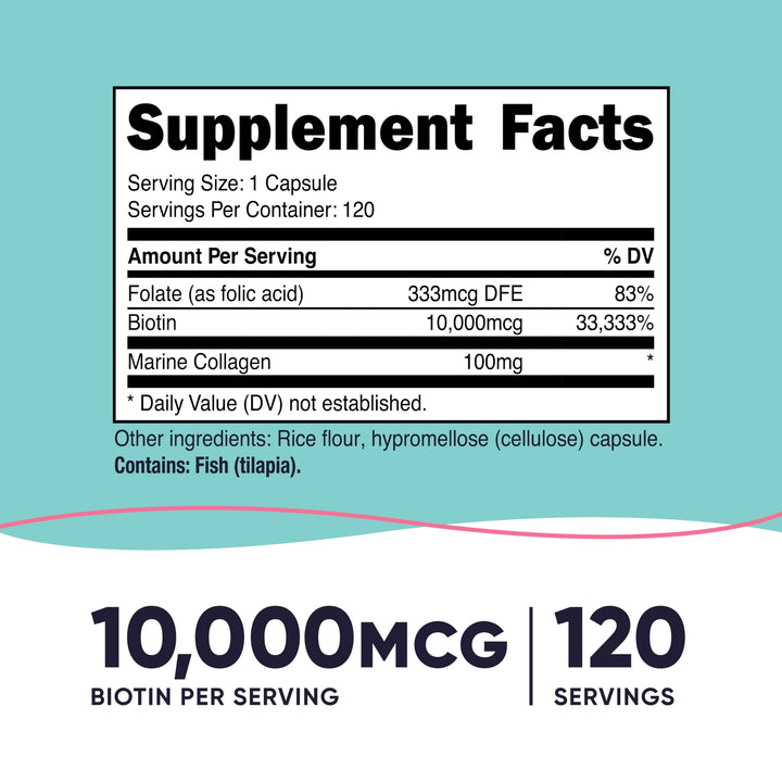 Nutricost Biotin For Women, 10000 mcg, 120 Count