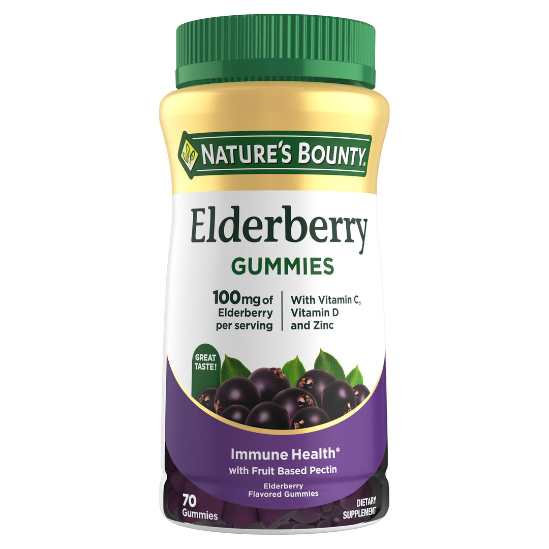Nature's Bounty Elderberry Gummies, 100 mg, 70 Count