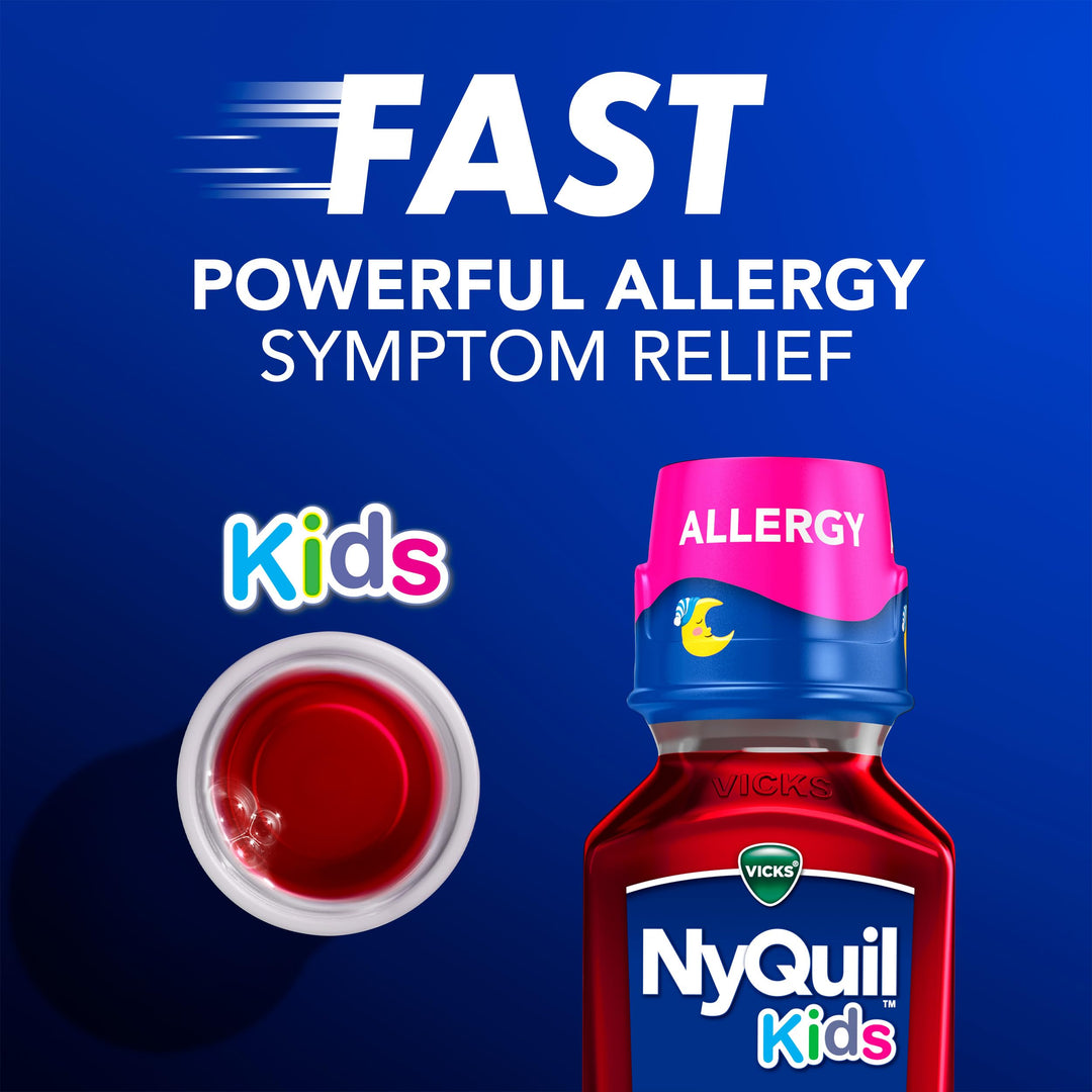 Vicks NyQuil Kids Allergy Liquid, Berry Flavor, 8 fl oz