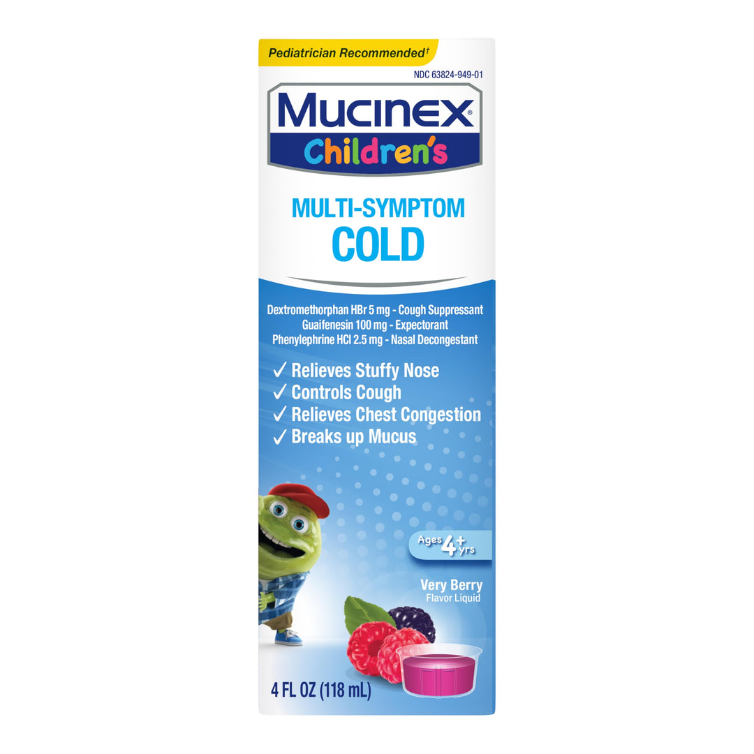 Mucinex Children's Multi-Symptom Cold Medicine, Very Berry, 4 fl oz