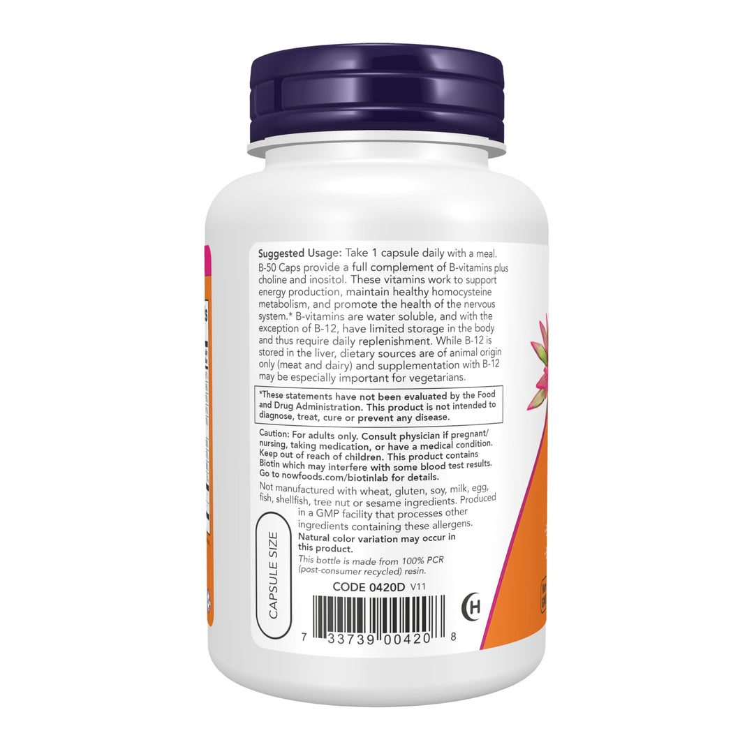 NOW Vitamin B-50 mg, 100 Count