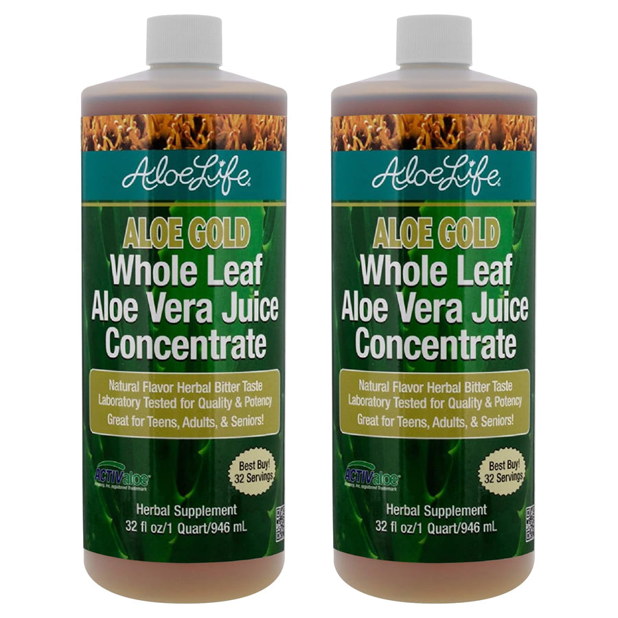 Aloe Life Aloe Gold Whole Leaf Juice Concentrate, 32 fl oz, Pack of 2