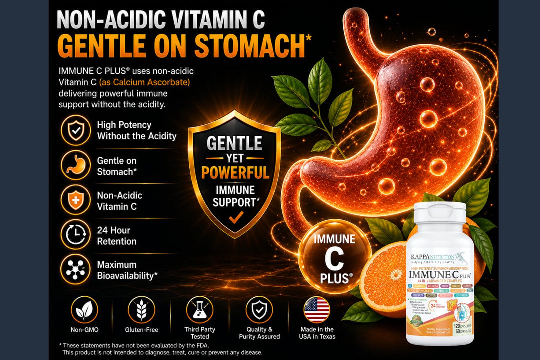KAPPA NUTRITION Immune C Plus 14 in 1 Advanced Complex, 1,000 mg, 90 Count