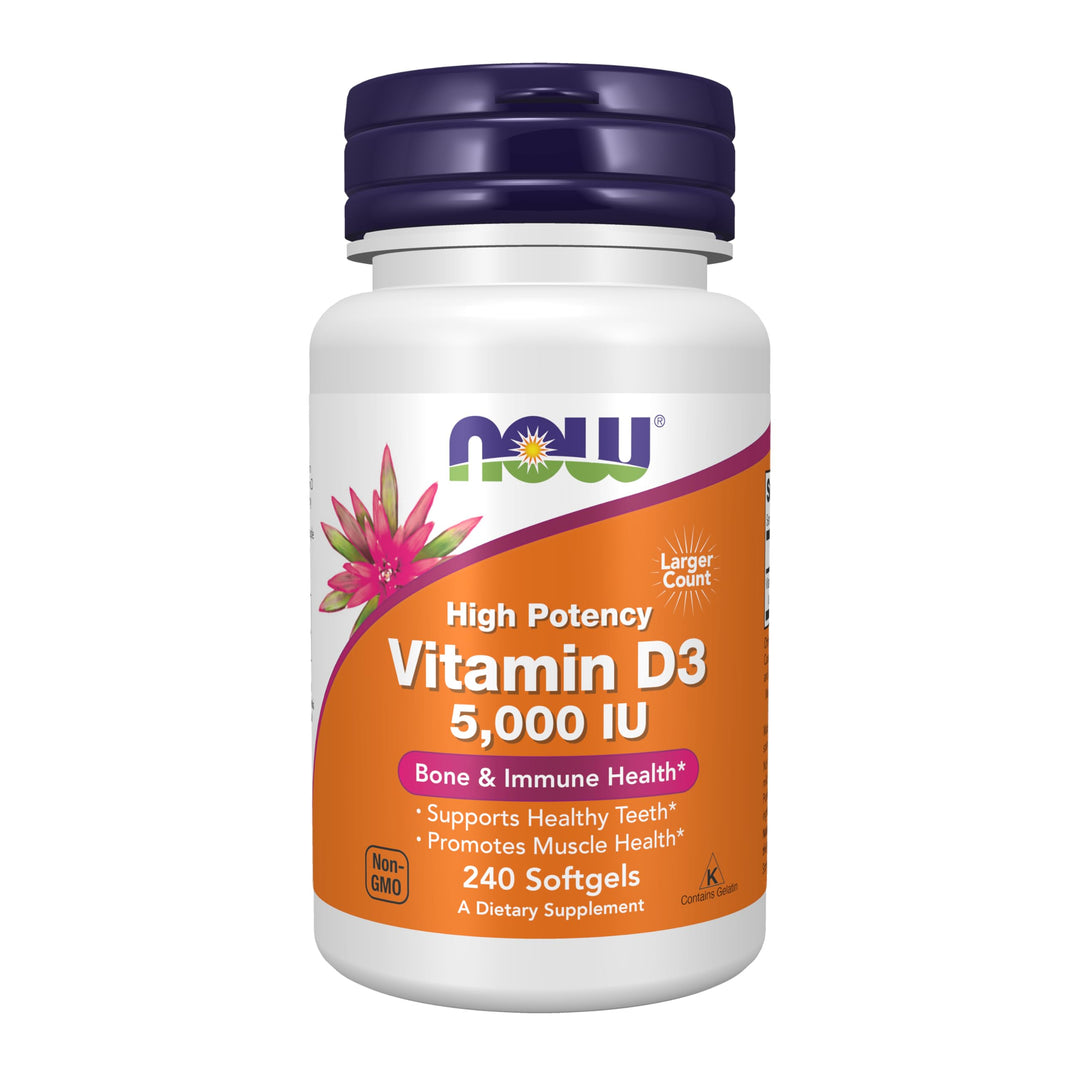 NOW Vitamin D-3, 5000 IU, 240 Count