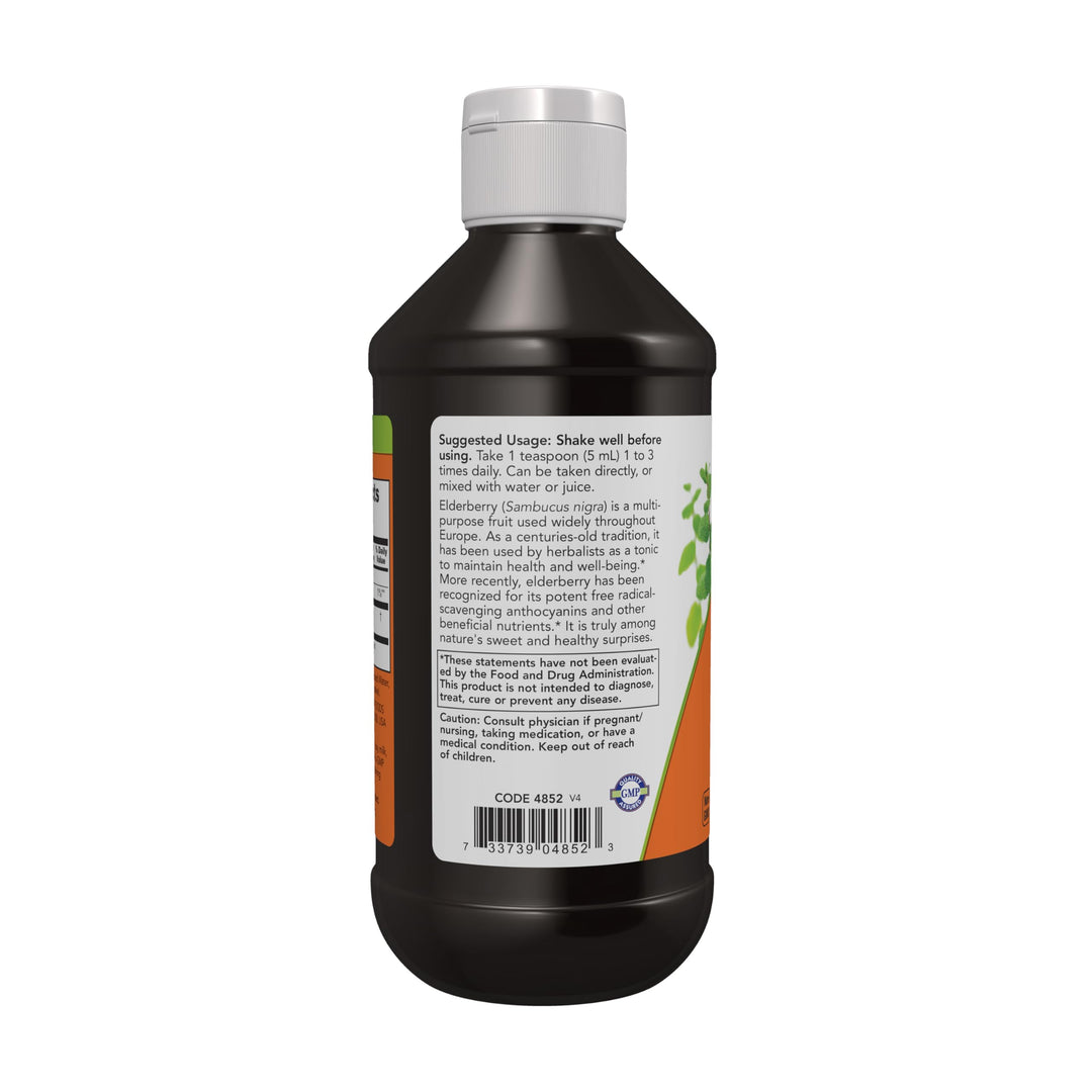 NOW Elderberry Liquid 500 mg, 10:1 Concentrate, 8 fl oz