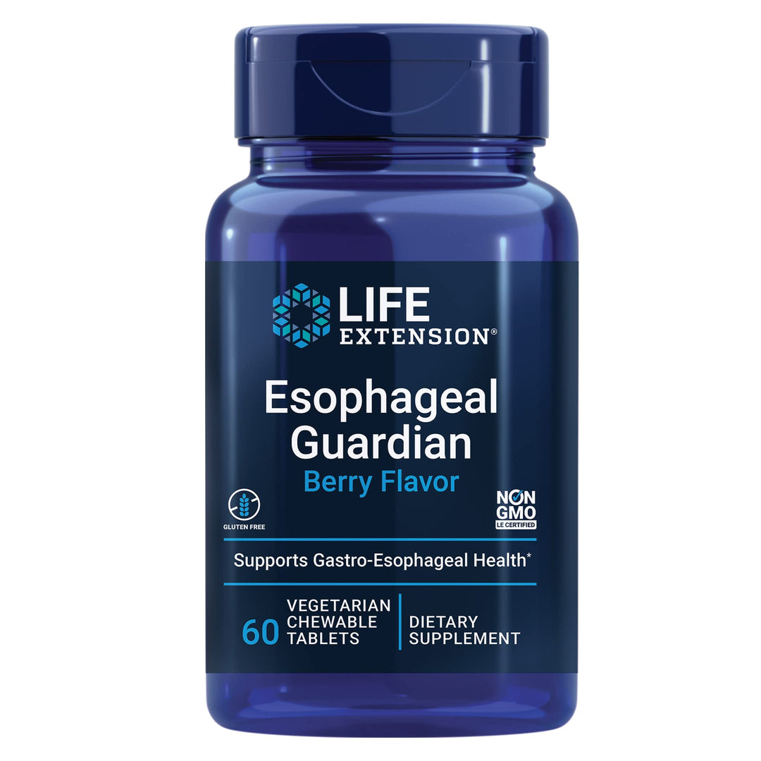 Life Extension Esophageal Guardian Chewable Tablets, Berry, 60 Count