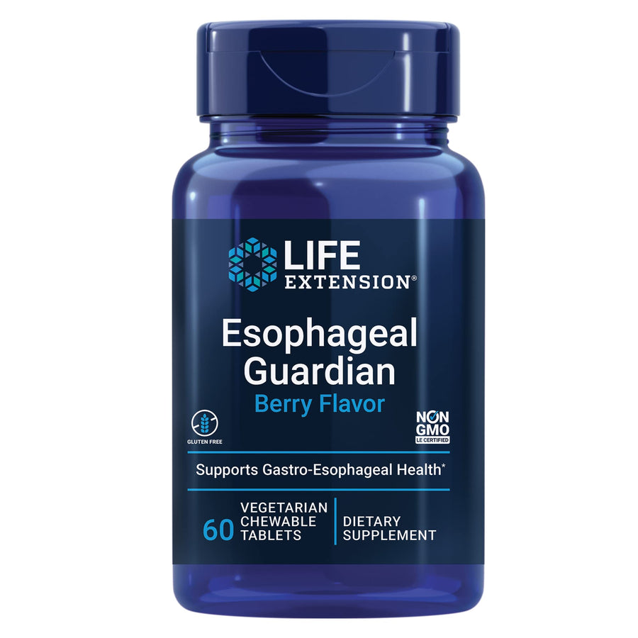 Life Extension Esophageal Guardian Chewable Tablets, Berry, 60 Count