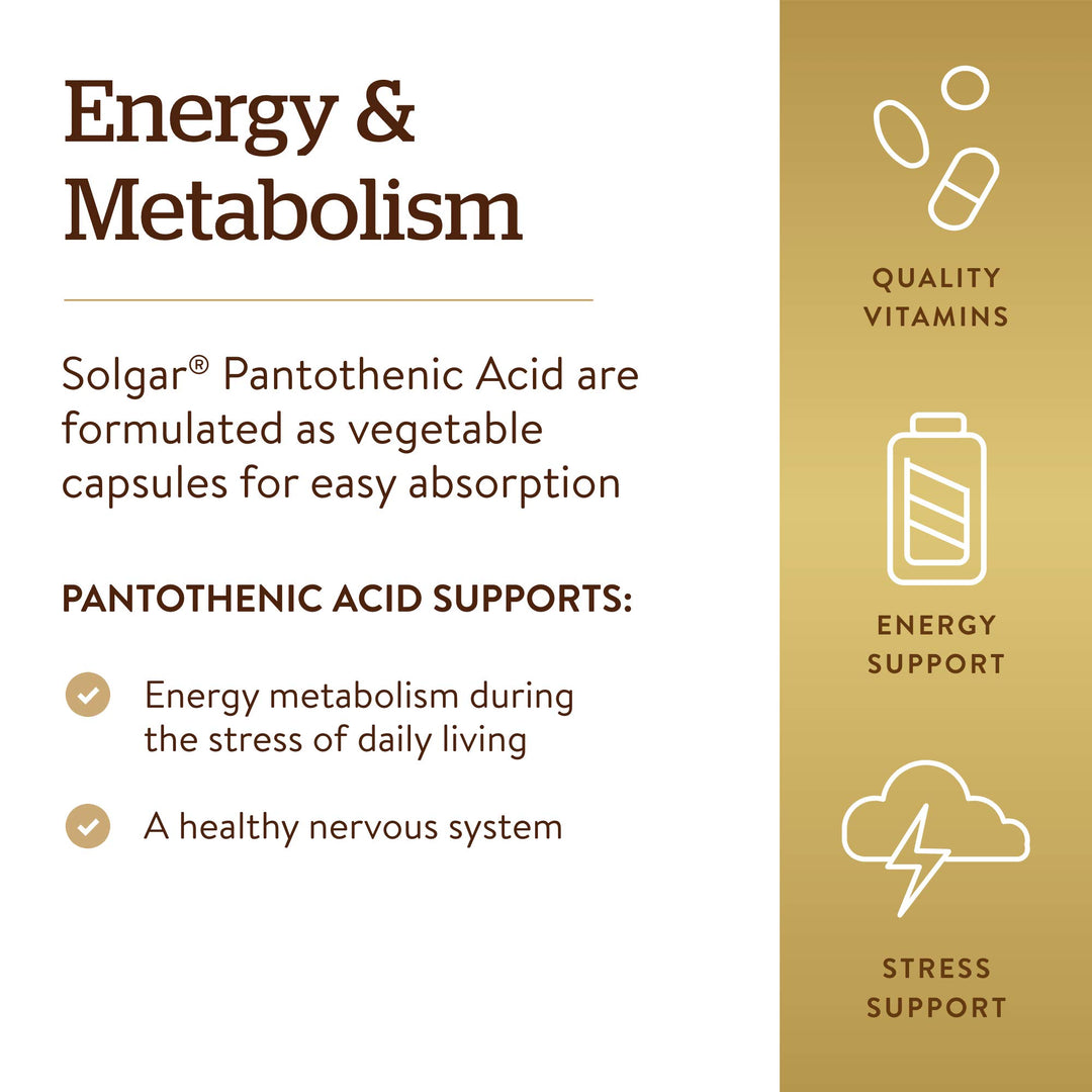 Solgar Pantothenic Acid, 550 mg, 100 Count
