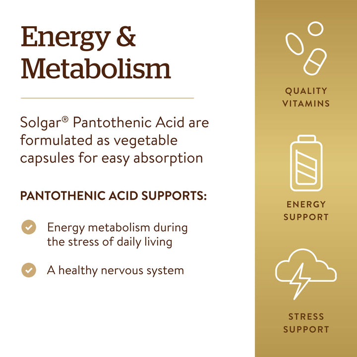 Solgar Pantothenic Acid, 550 mg, 100 Count