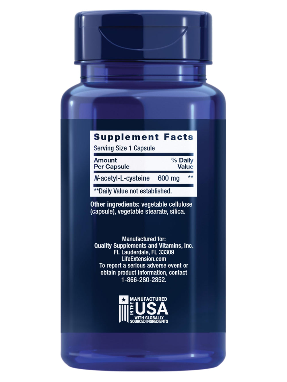 Life Extension N-Acetyl-L-Cysteine, 600 mg, 60 Count
