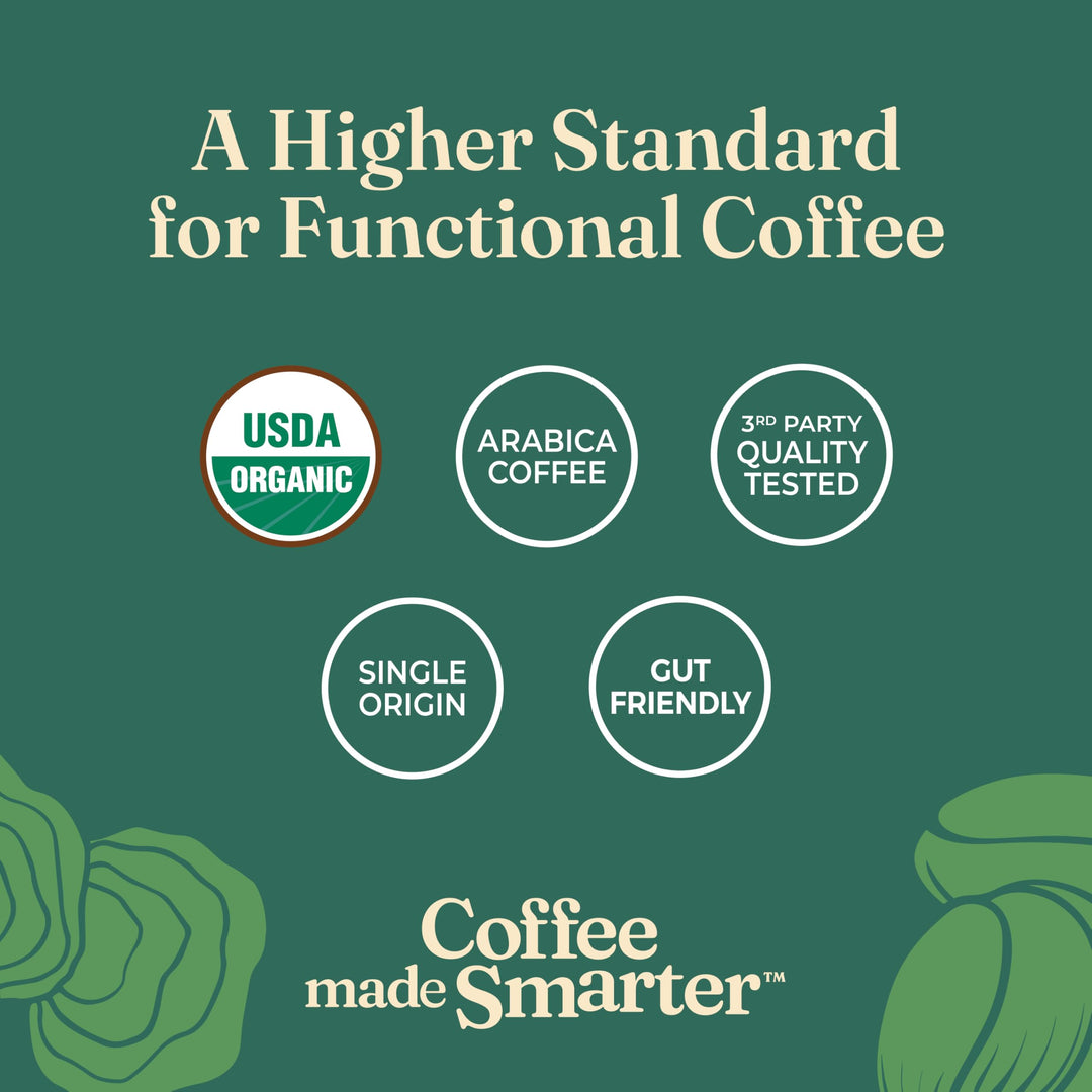 Four Sigmatic Gut Health Organic Ground Coffee, Medium Roast, 12 oz