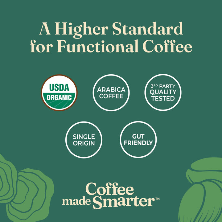 Four Sigmatic Gut Health Organic Ground Coffee, Medium Roast, 12 oz