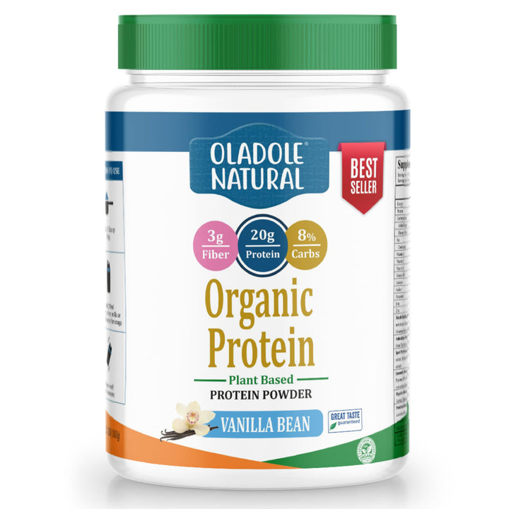 Oladole Natural Plant Based Organic Protein Powder, Vanilla Bean, 1 kg