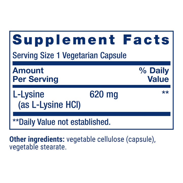 Life Extension L-Lysine, 620 mg, 100 Count