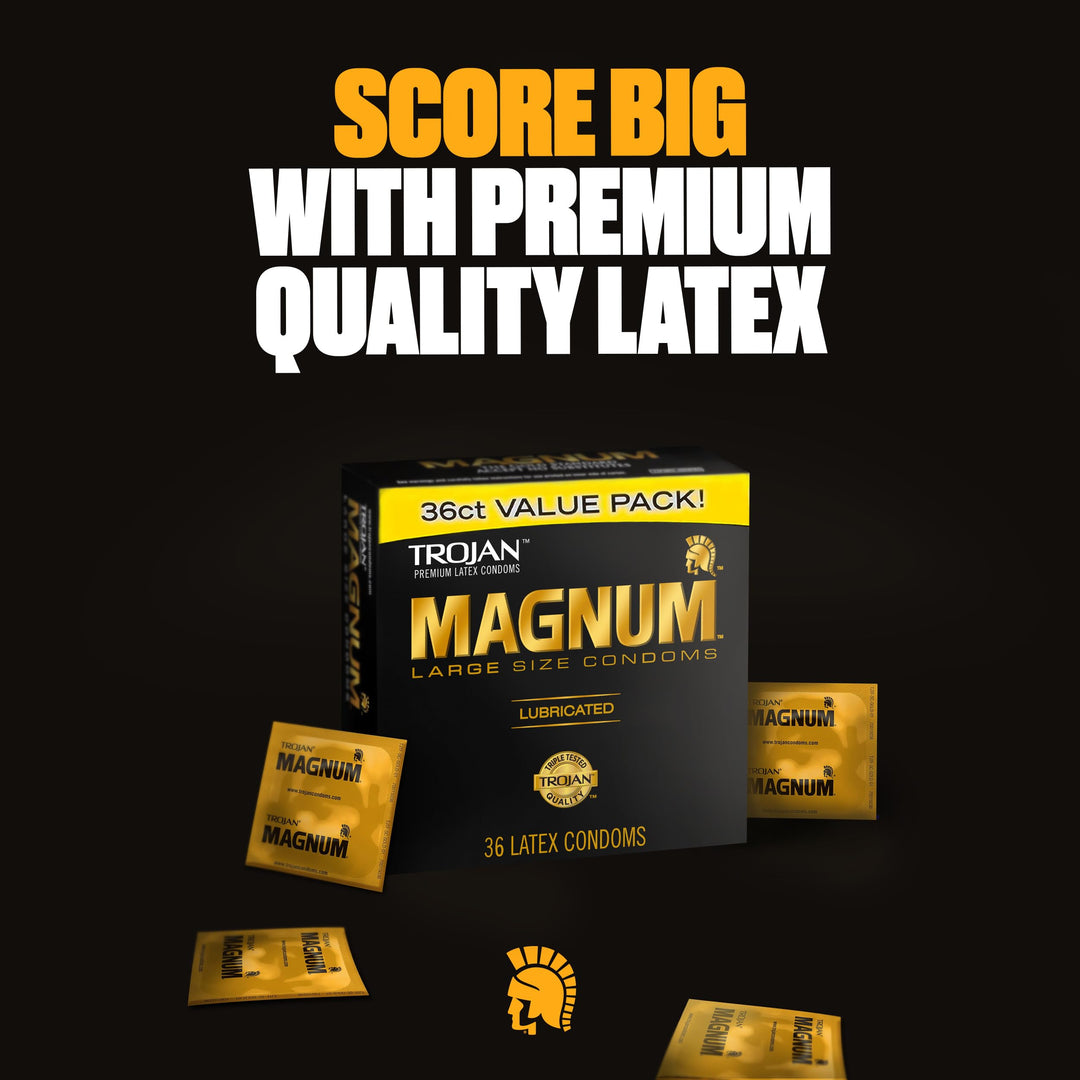 TROJAN Magnum Large Size Lubricated Condoms, 36 Count