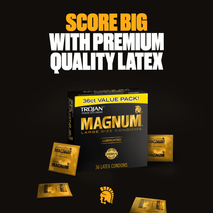 TROJAN Magnum Large Size Lubricated Condoms, 36 Count