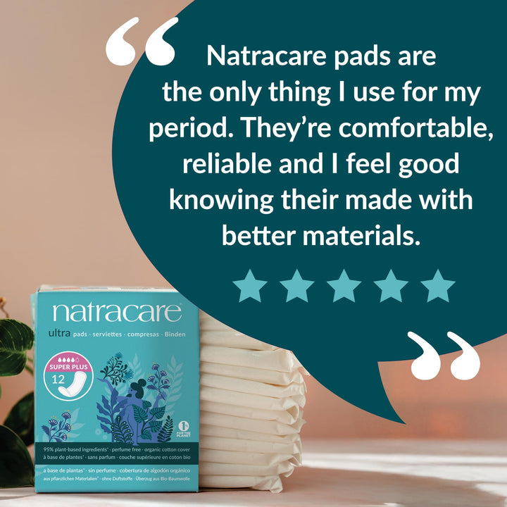 Natracare Ultra Pads Organic Cotton, 12 Count