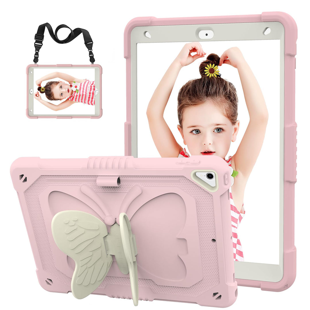 Hogenl iPad Case With Pencil Holder, Pink, 10.2 in
