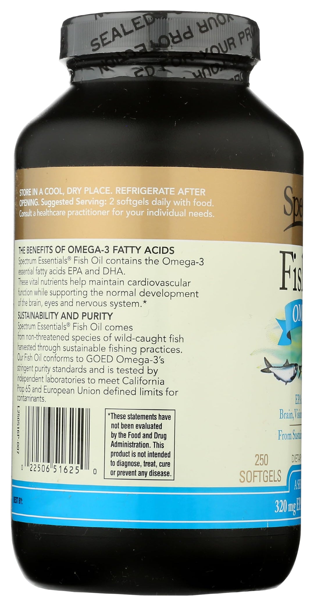 Spectrum Essentials Fish Oil Softgels, 250 Count