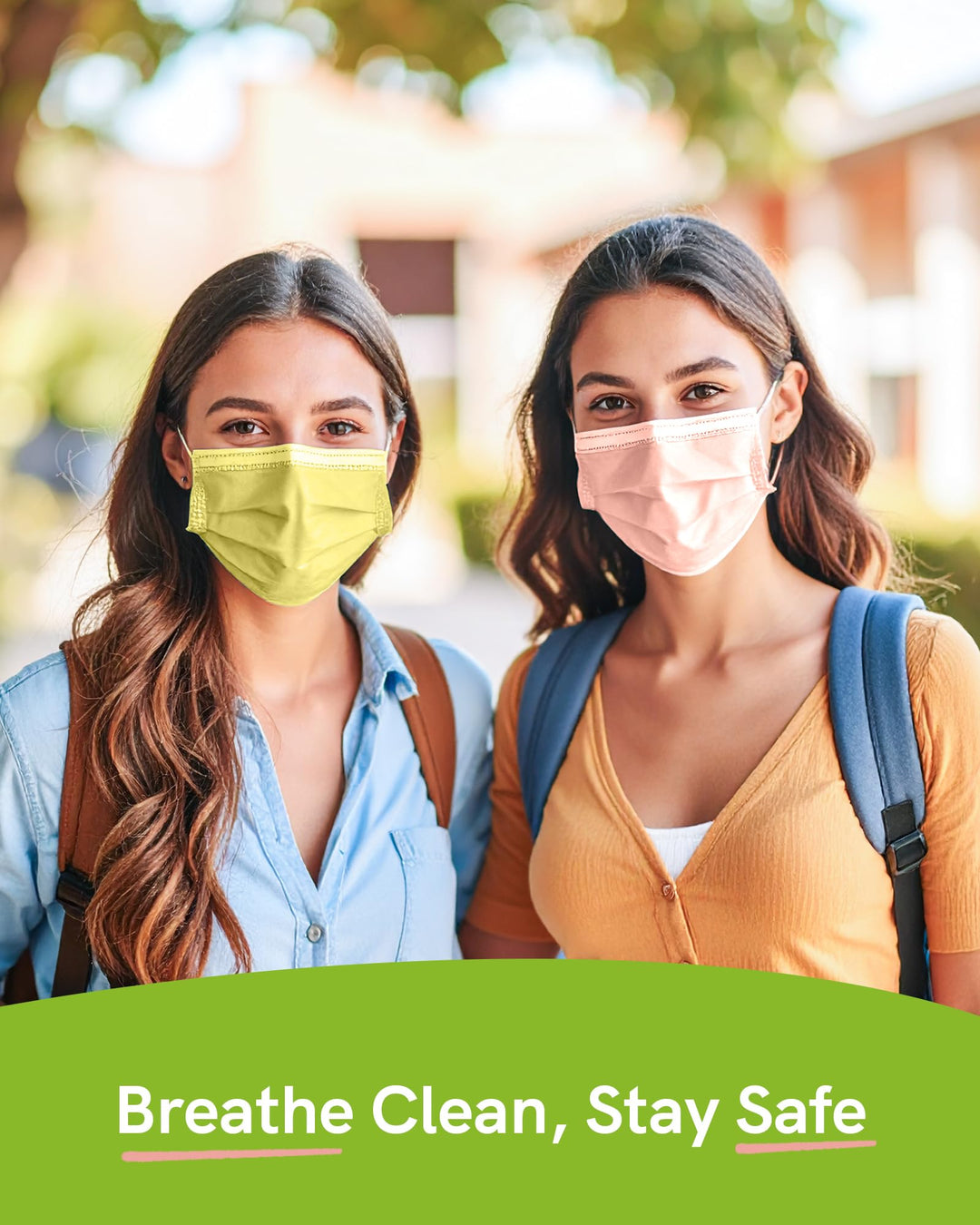 FriCARE ECOGUARD 3-Ply Disposable Face Mask, Multicolor, 50 Count
