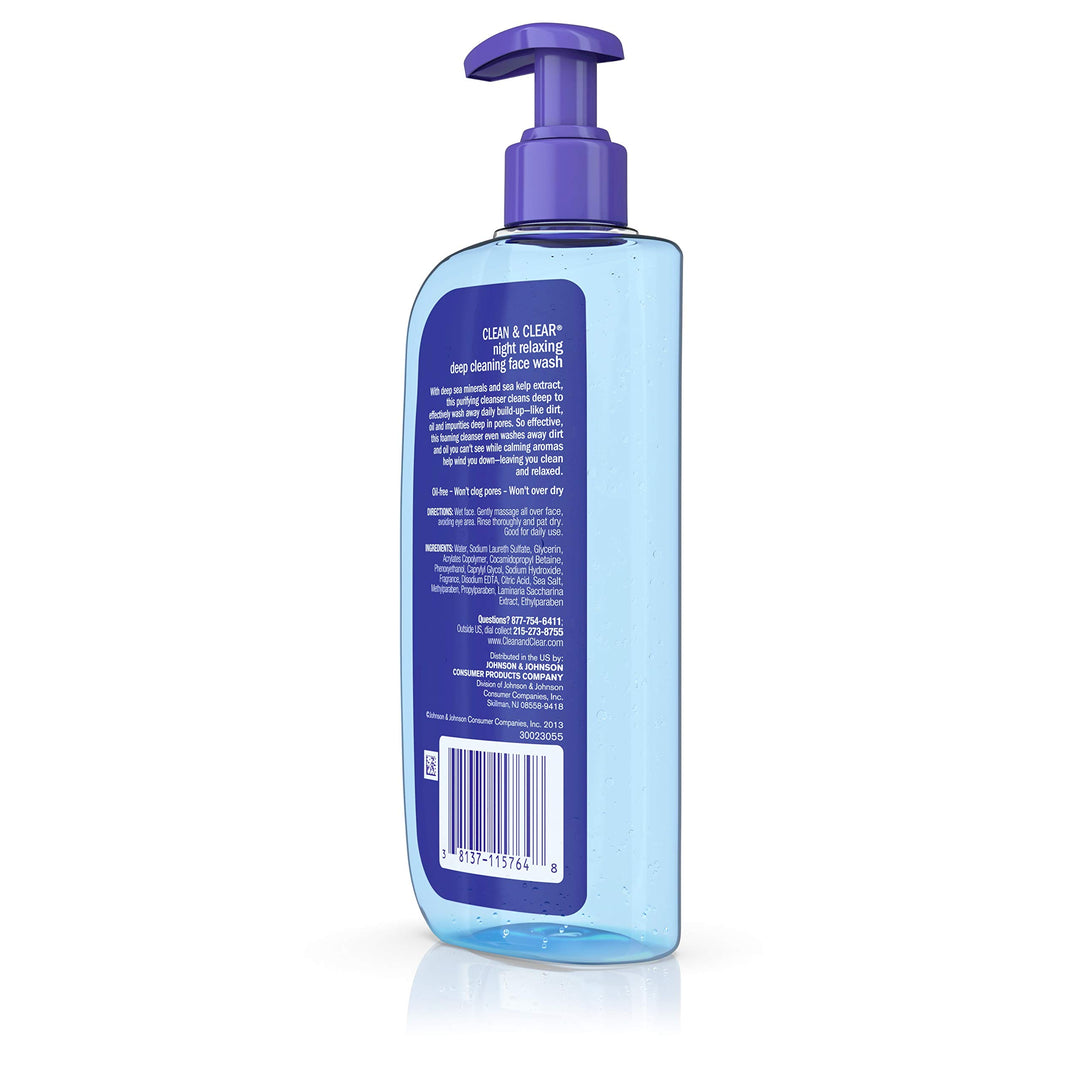 Clean & Clear Night Relaxing Deep Cleansing Face Wash, 8 fl oz