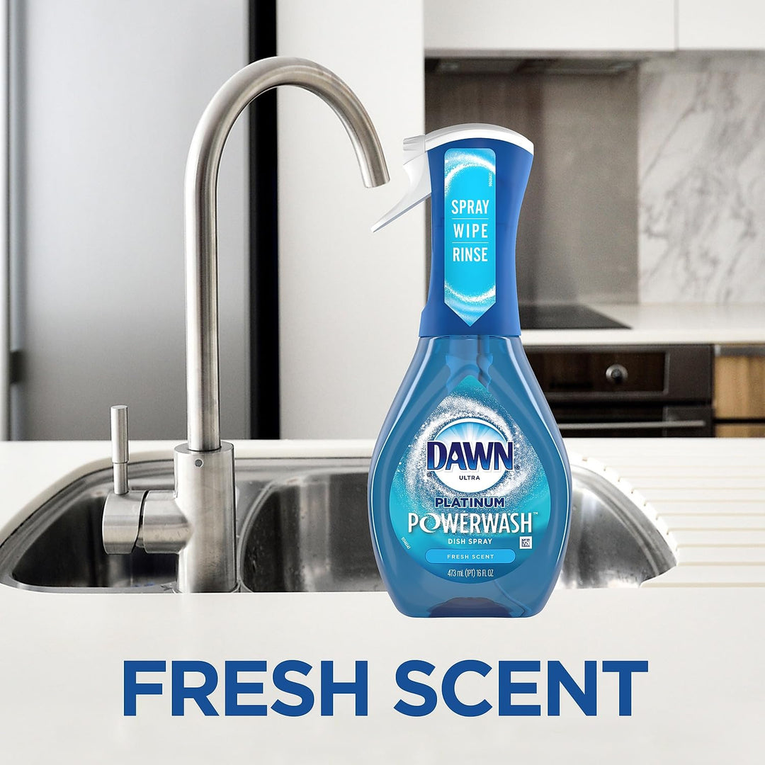 Dawn Platinum Powerwash Dish Spray, Fresh Scent, Pack of 4