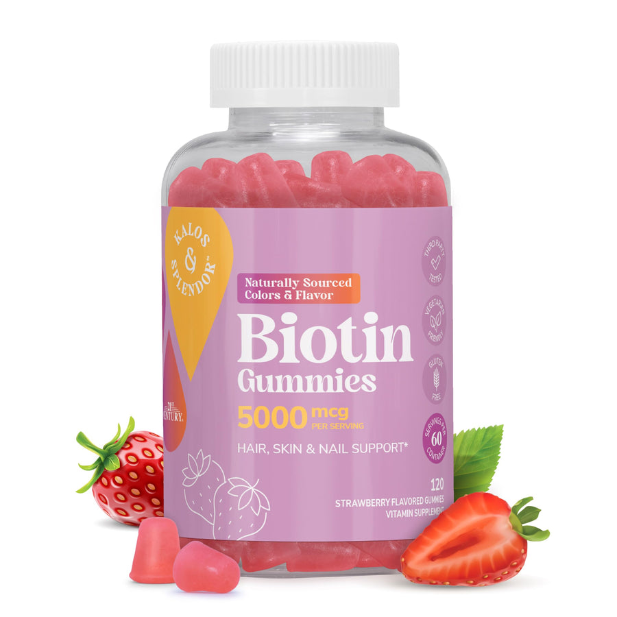 21st Century Biotin 5000mcg Gummies, Strawberry, 120 Count