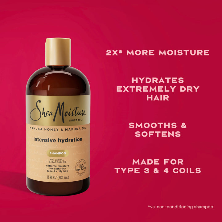 SHEA MOISTURE Manuka Honey And Mafura Oil Intensive Hydration Shampoo, 13 fl oz