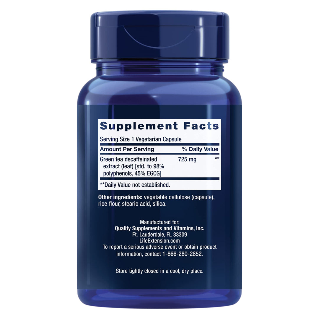 Life Extension Mega Green Tea Extract, Decaffeinated, 100 Count