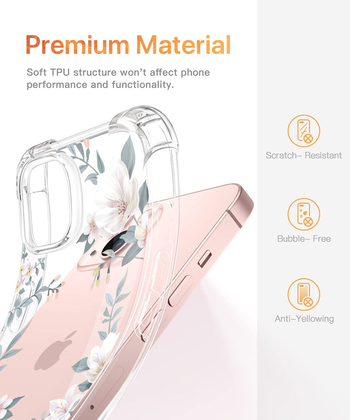GVIEWIN iPhone 13 Case, Magnolia White, 6.1 in