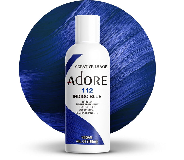 Adore Semi Permanent Hair Color, 112 Indigo Blue, 4 fl oz