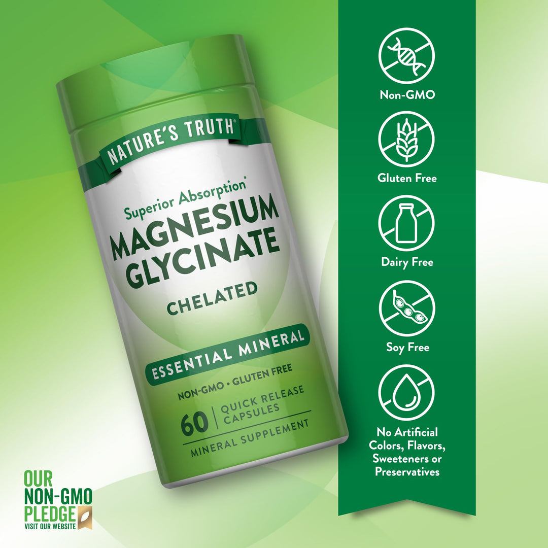 Nature's Truth Magnesium Glycinate Capsules, 665 mg, 60 Count