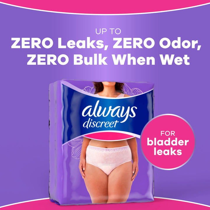 Always Discreet Incontinence Underwear, Maximum Absorbency, S/M, 32 Count