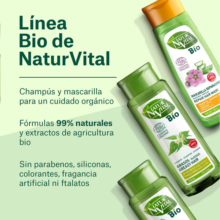 NaturVital Bio Ecocert Shampoo, Oily Hair, 300 ml