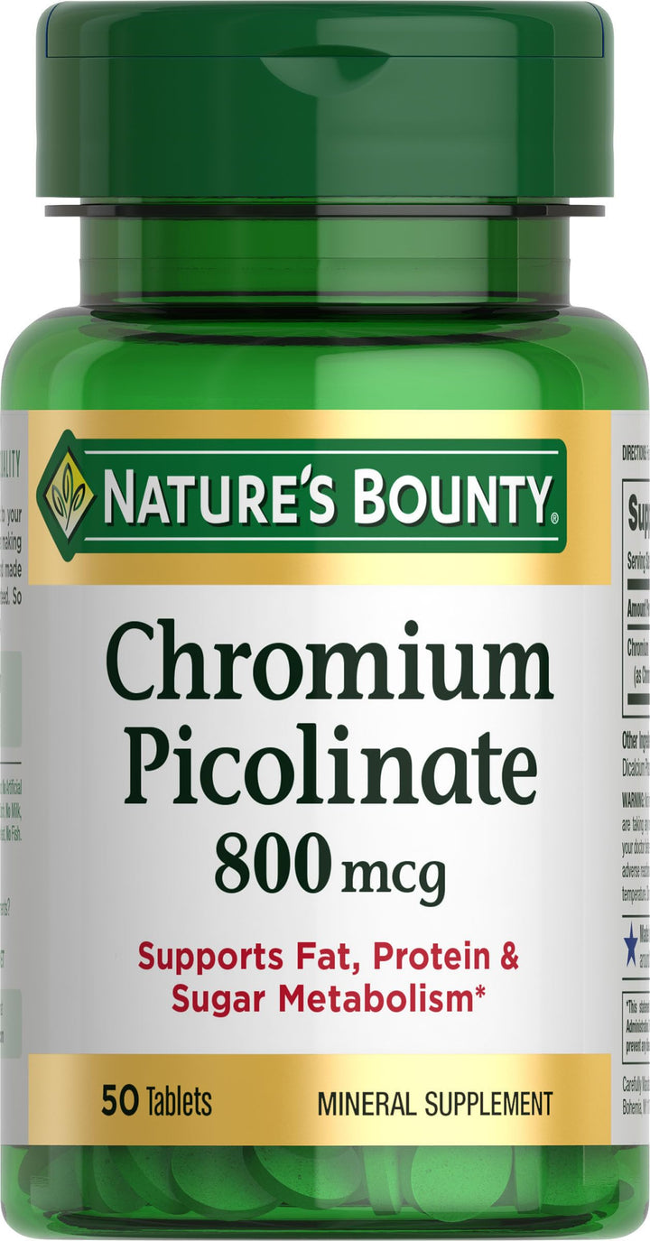Nature's Bounty Chromium Picolinate, 800 mcg, 50 Count