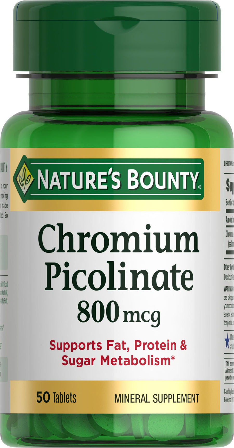 Nature's Bounty Chromium Picolinate, 800 mcg, 50 Count