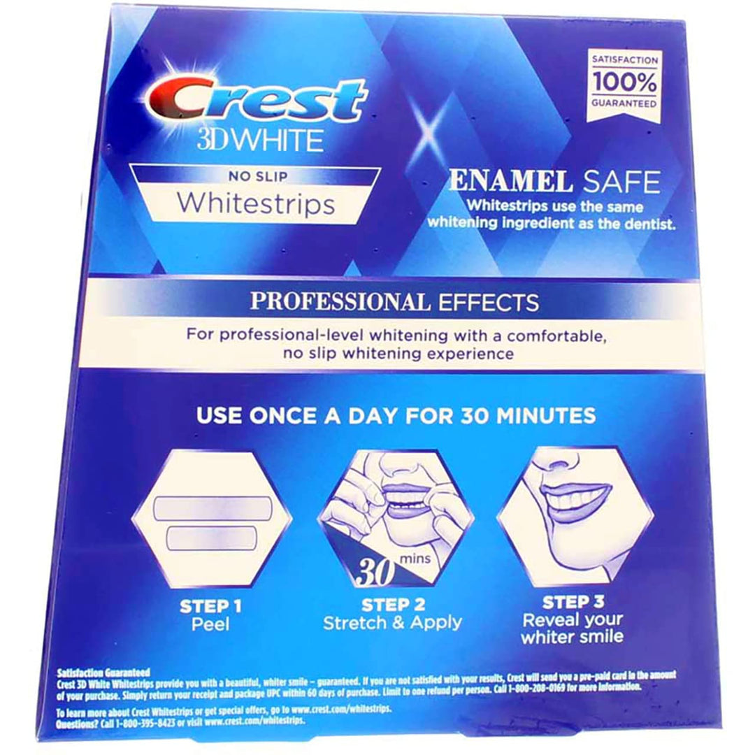 Crest 3D No Slip Whitestrips Professional Effects Teeth Whitening Kit, 20 Count, Pack of 2