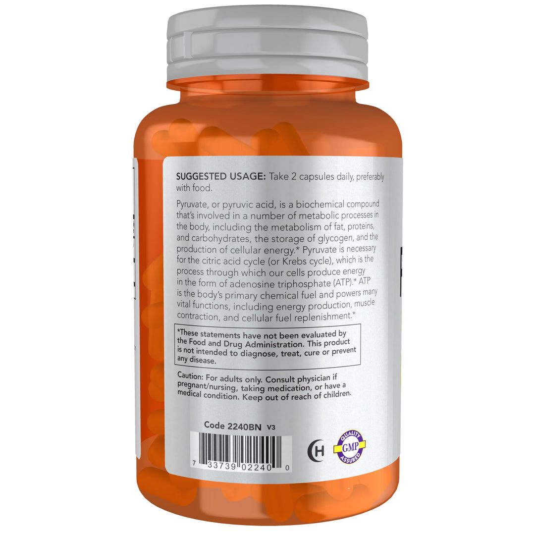 NOW Sports Pyruvate 600 mg, 100 Count