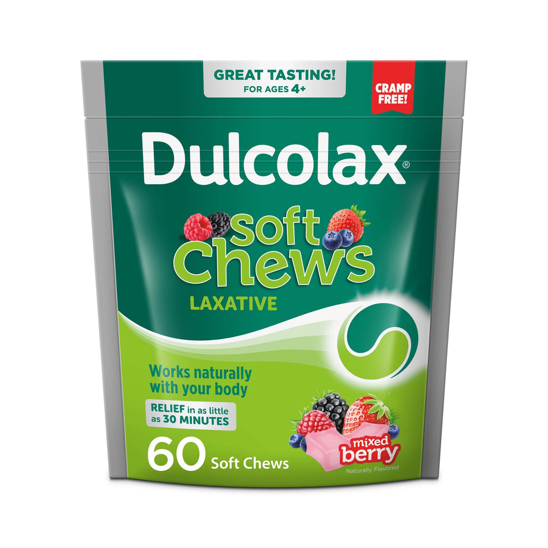 Dulcolax Soft Chews Saline Laxative, Mixed Berry, 60 Count