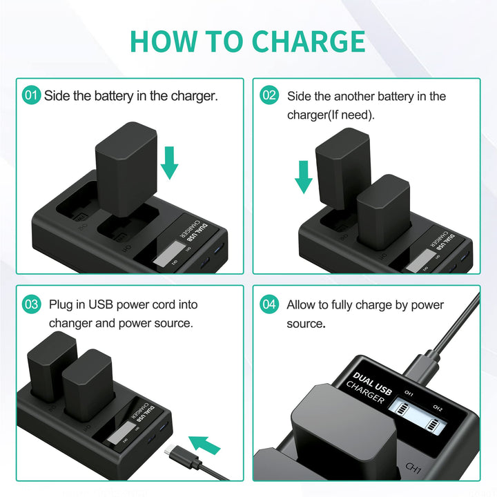 LP NP-FW50 Dual LCD Battery Charger