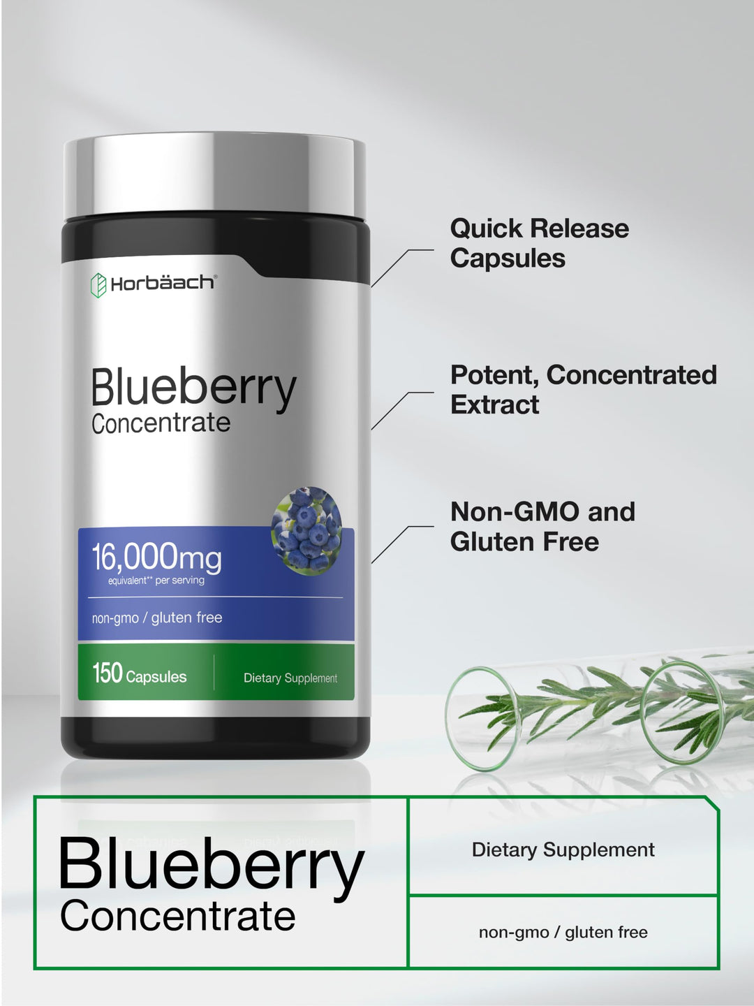 Horbäach Blueberry Extract, 150 Count