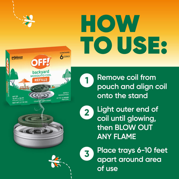 OFF! Mosquito Repellent Coils, Country Fresh, 6 Count, Pack of 6