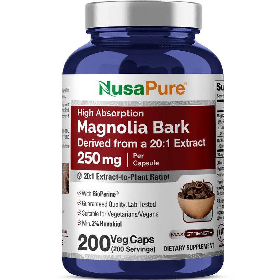 NusaPure Magnolia Bark, 250 mg, 200 Count