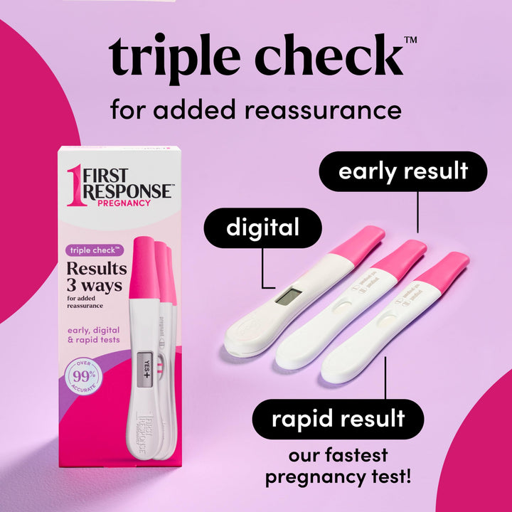 First Response Triple Check Pregnancy Test, 3 Count