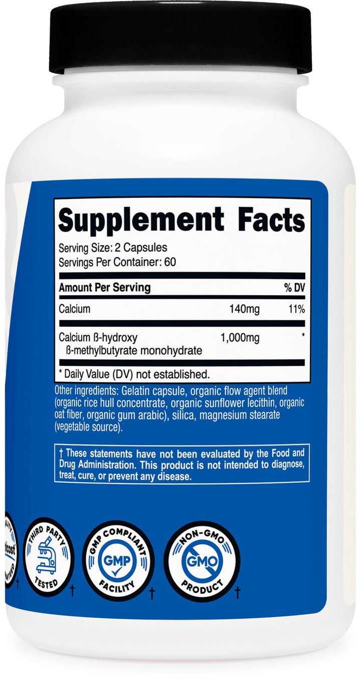 Nutricost HMB 1000 mg Capsules, 120 Count